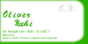 oliver muhi business card